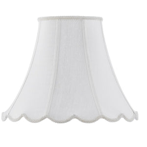 HomeRoots White Linen Piped Bell Lamp Shade - Timeless Elegance for Living Rooms, Bedrooms & Entryways 654726