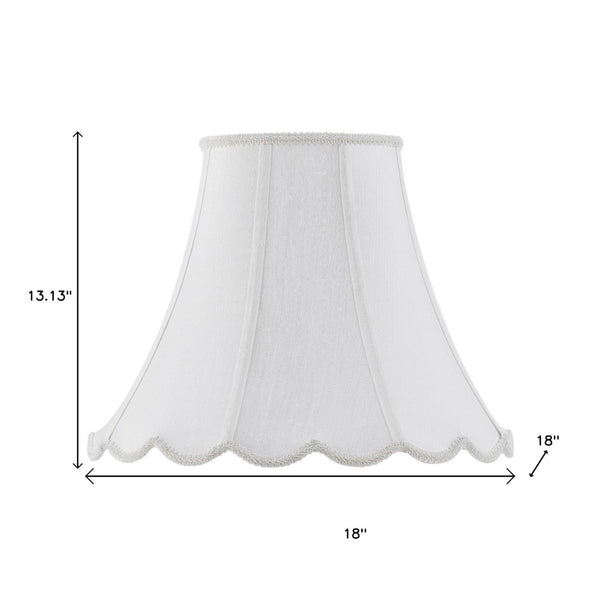 HomeRoots White Linen Piped Bell Lamp Shade - Timeless Elegance for Living Rooms, Bedrooms & Entryways 654726