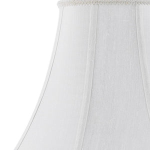 HomeRoots White Linen Piped Bell Lamp Shade - Timeless Elegance for Living Rooms, Bedrooms & Entryways 654726
