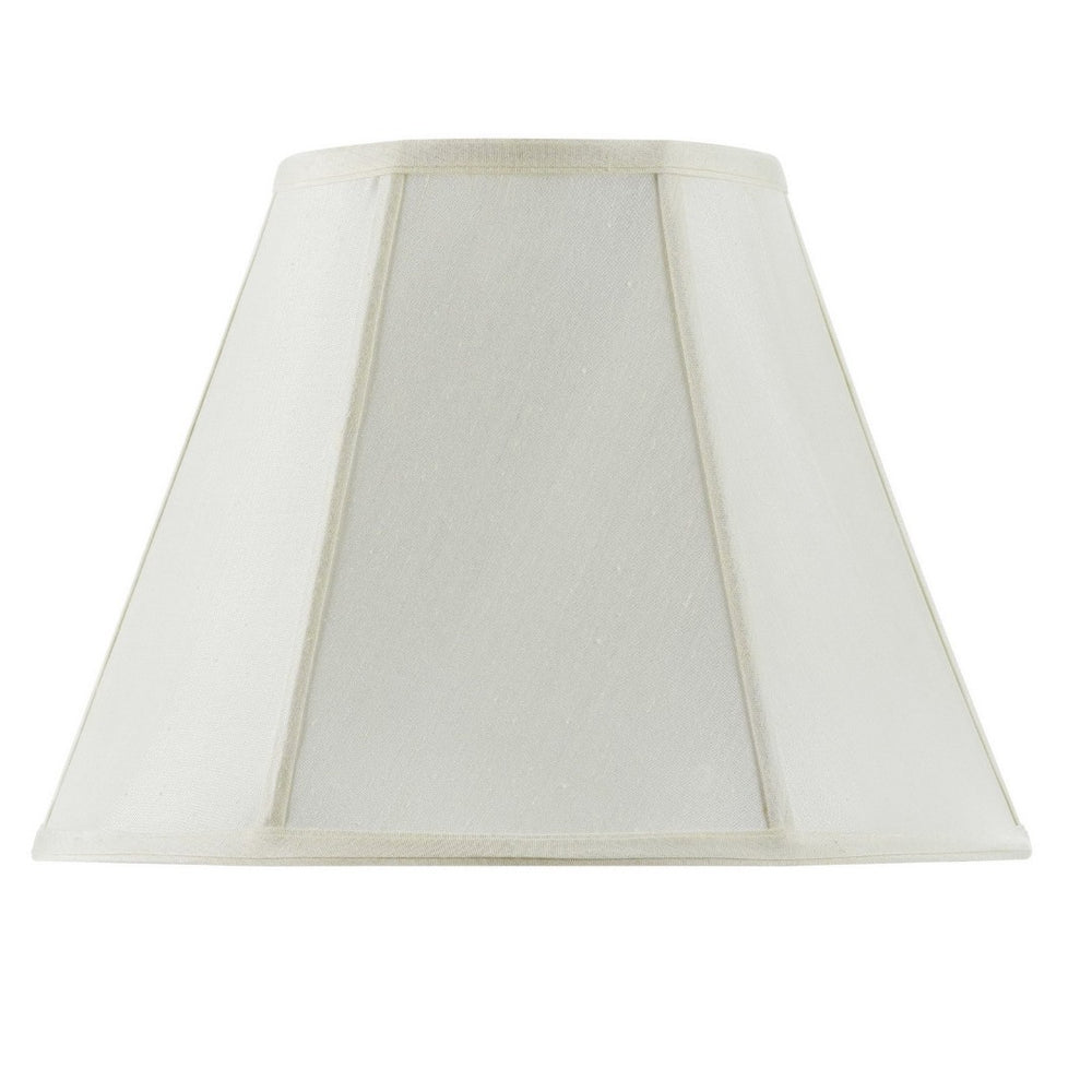 HomeRoots Eggshell Linen Empire Lamp Shade - Timeless Elegance with Piped Trim for Living Room & Bedroom Lighting 654735