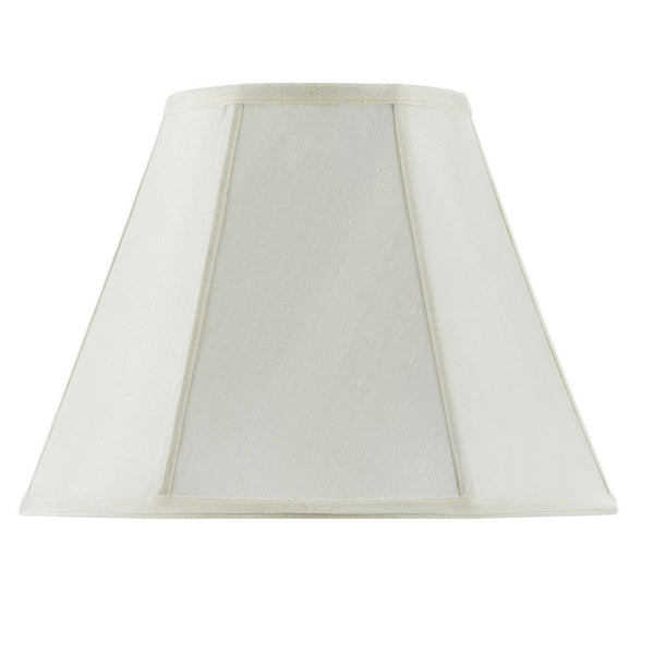 HomeRoots Eggshell Linen Empire Lamp Shade - Timeless Elegance with Piped Trim for Living Room & Bedroom Lighting 654735