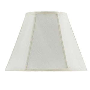 HomeRoots Eggshell Linen Empire Lamp Shade - Timeless Elegance with Piped Trim for Living Room & Bedroom Lighting 654735