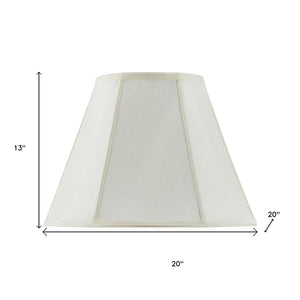 HomeRoots Eggshell Linen Empire Lamp Shade - Timeless Elegance with Piped Trim for Living Room & Bedroom Lighting 654735