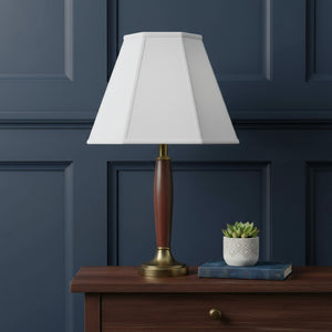 HomeRoots White Linen Empire Lamp Shade - Classic Piped Trim for Elegant Lighting in Any Home Décor Space 654736