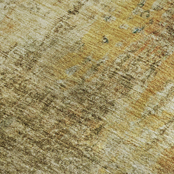 HomeRoots 5' X 8' Brown and Beige Abstract Washable Area Rug with UV Protection for Stylish, Durable Living Spaces 654750