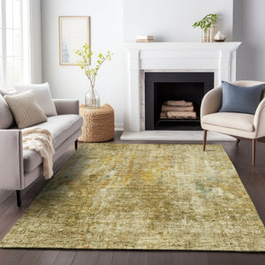 HomeRoots 8' X 10' Abstract Brown and Beige Washable Area Rug with UV Protection for High-Traffic Spaces 654752