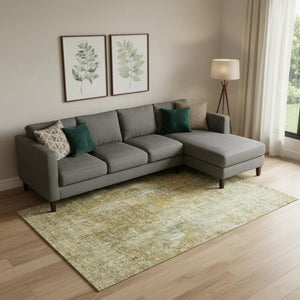 HomeRoots 8' X 10' Abstract Brown and Beige Washable Area Rug with UV Protection for High-Traffic Spaces 654752