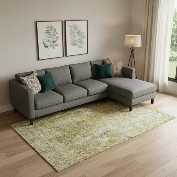 HomeRoots 8' X 10' Abstract Brown and Beige Washable Area Rug with UV Protection for High-Traffic Spaces 654752
