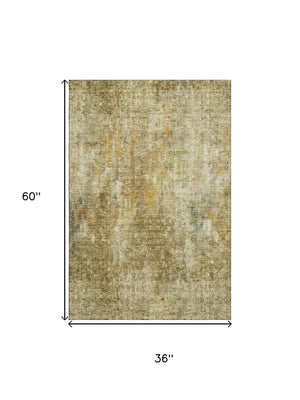 HomeRoots 9' X 12' Brown and Beige Abstract Area Rug - Stylish, Washable, UV Protected for Busy Homes & Pets 654753