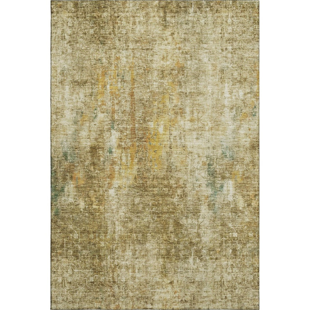 HomeRoots 10' X 14' Brown and Beige Washable Area Rug – Durable, Stain-Resistant, UV Protected for Modern Homes 654754