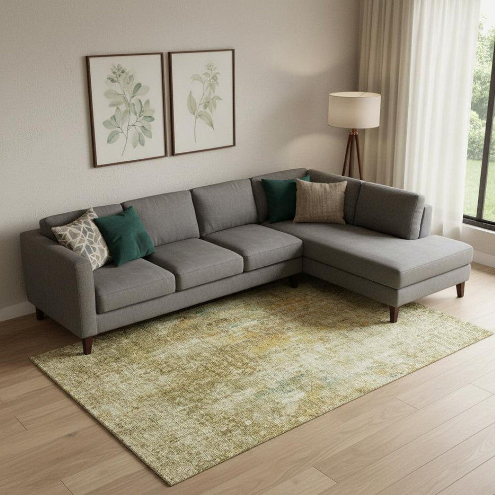 HomeRoots 10' X 14' Brown and Beige Washable Area Rug – Durable, Stain-Resistant, UV Protected for Modern Homes 654754
