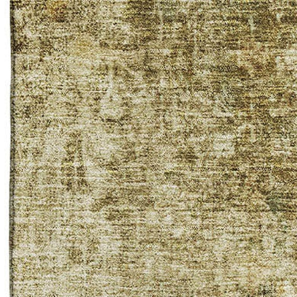 HomeRoots 10' X 14' Brown and Beige Washable Area Rug – Durable, Stain-Resistant, UV Protected for Modern Homes 654754