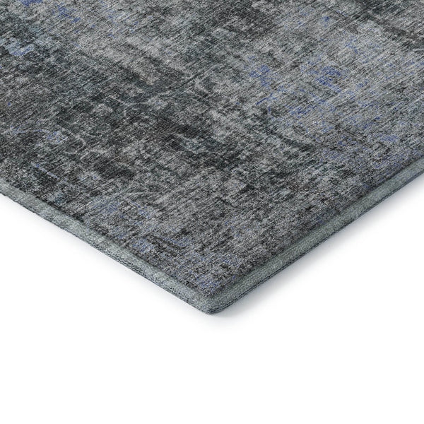 HomeRoots 5' X 8' Gray and Blue Abstract Area Rug – Washable, UV-Protected, Stylish, and Durable for Any Room 654756