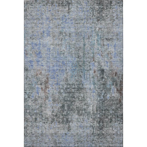 HomeRoots 5' X 8' Gray and Blue Abstract Area Rug – Washable, UV-Protected, Stylish, and Durable for Any Room 654756
