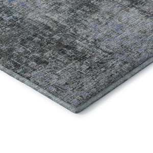 HomeRoots 10' Gray and Blue Abstract Washable Area Rug - Stylish, Durable, UV Protected for Modern Spaces 654760