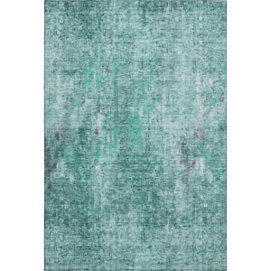HomeRoots 8' X 10' Teal and Ivory Abstract Area Rug - Washable, UV-Protected, Durable for Busy Homes! 654770