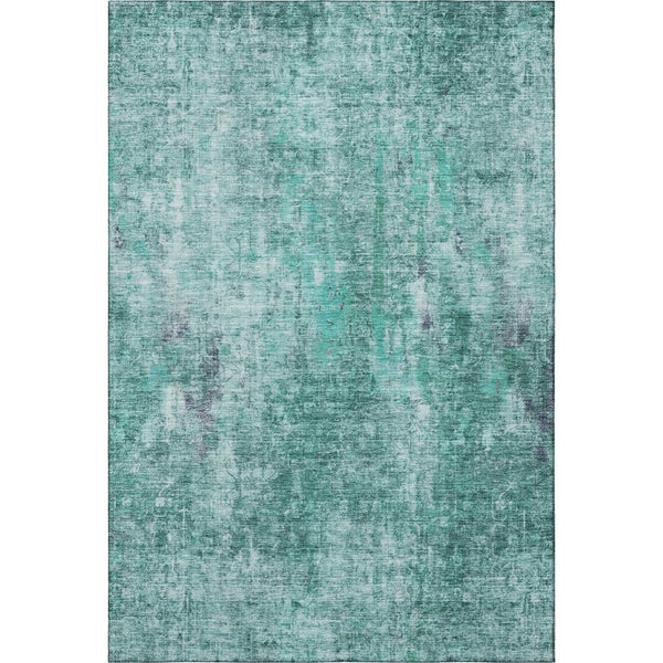 HomeRoots 8' X 10' Teal and Ivory Abstract Area Rug - Washable, UV-Protected, Durable for Busy Homes! 654770