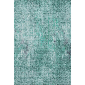 HomeRoots 9' X 12' Teal and Ivory Abstract Area Rug - Washable, UV-Protected, Perfect for High-Traffic Spaces 654771