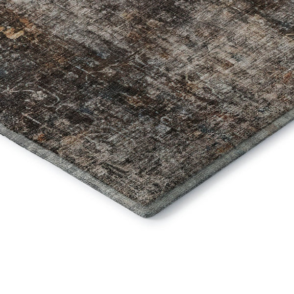 HomeRoots 8' Taupe and Beige Abstract Washable Round Rug – UV Protected, Stain Resistant, Durable Design! 654775
