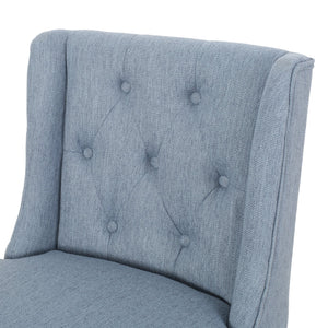 English Elm Christopher Knight Home® - Vienna Tufted Wingback Counter Stools Set of 2 — Elegant Fabric Seating, Button-Tufted Comfort, Durable Rubberwood Frame Light Blue+Natural 64853.00LBLU