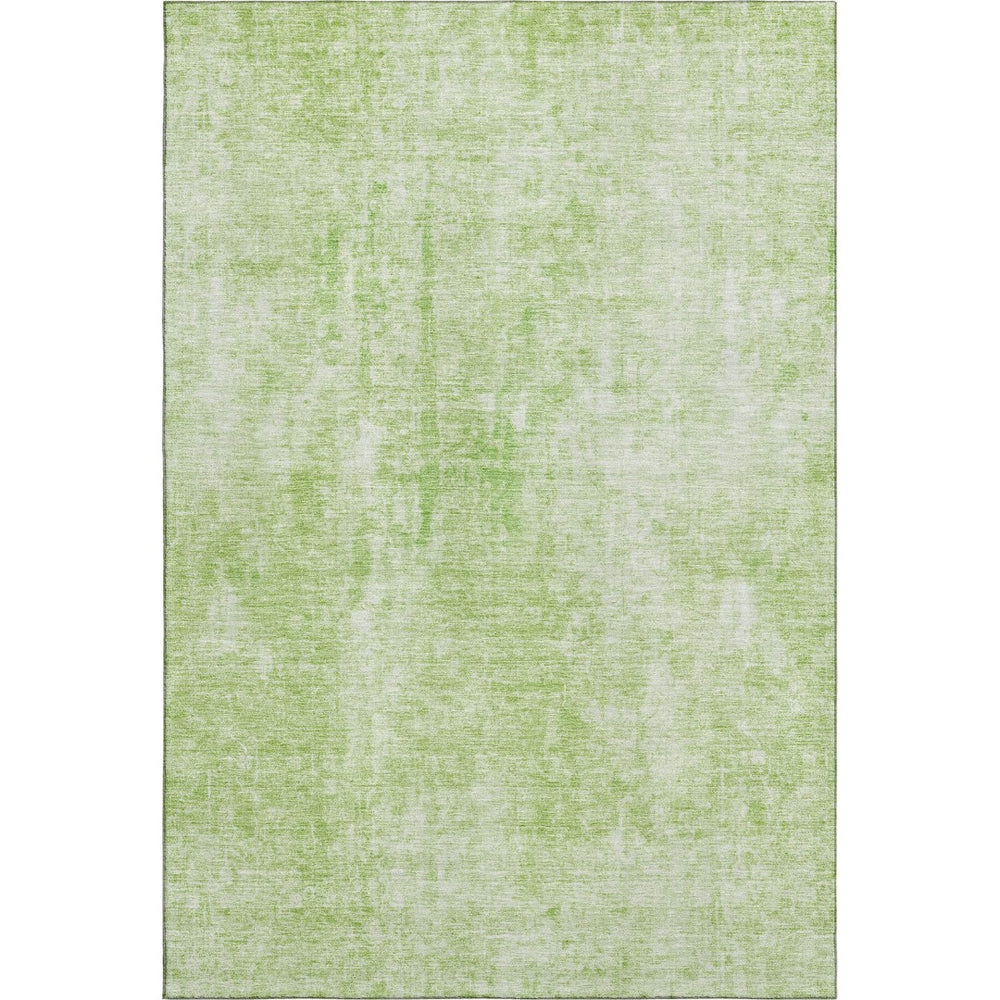 HomeRoots 8' X 10' Artichoke Green Abstract Area Rug - Washable, UV-Protected, Stain-Resistant for Family Spaces 654782