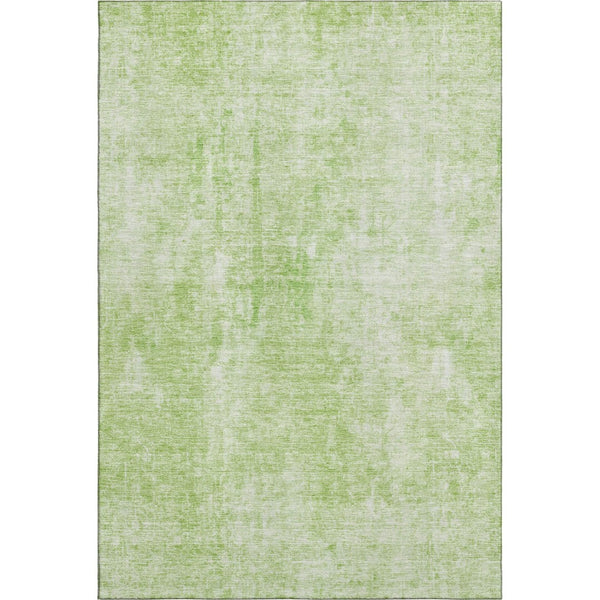HomeRoots 8' X 10' Artichoke Green Abstract Area Rug - Washable, UV-Protected, Stain-Resistant for Family Spaces 654782