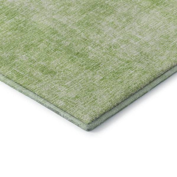 HomeRoots 8' X 10' Artichoke Green Abstract Area Rug - Washable, UV-Protected, Stain-Resistant for Family Spaces 654782
