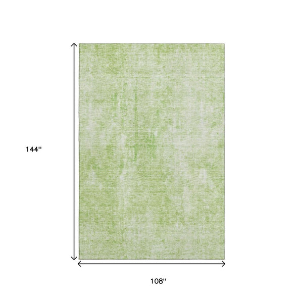 HomeRoots 9' X 12' Artichoke Green & Ivory Washable Area Rug with UV Protection - Durable, Stylish & Stain Resistant 654783