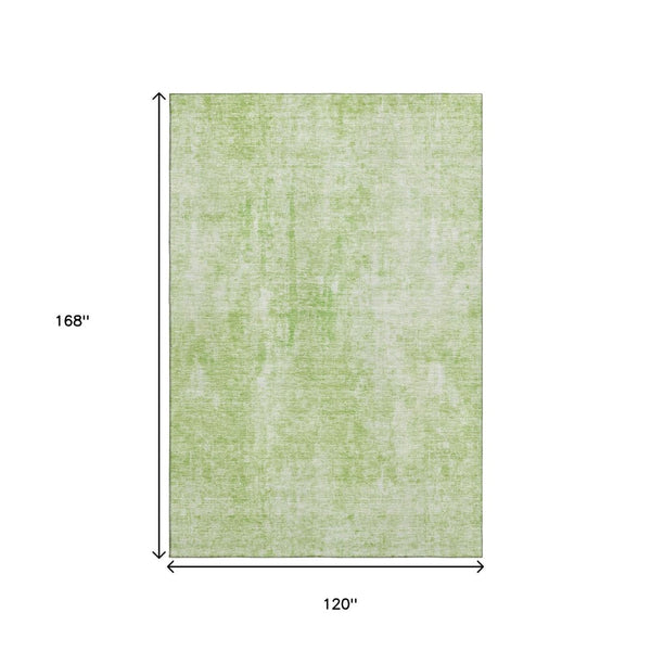 HomeRoots 10' Artichoke Green & Ivory Abstract Washable Area Rug - Durable, UV-Protected, Perfect for Busy Homes 654784