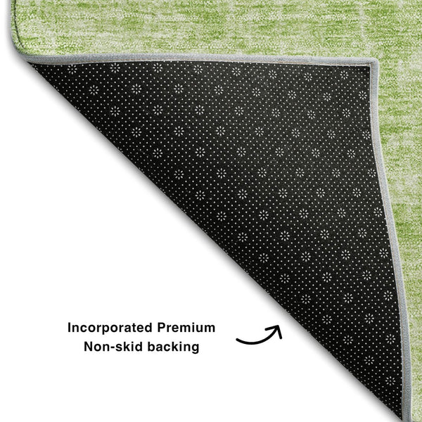 HomeRoots 10' Artichoke Green & Ivory Abstract Washable Area Rug - Durable, UV-Protected, Perfect for Busy Homes 654784