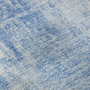HomeRoots 5' Blue and Ivory Abstract Washable Area Rug - Durable, Stain Resistant, UV Protected for Busy Homes 654786