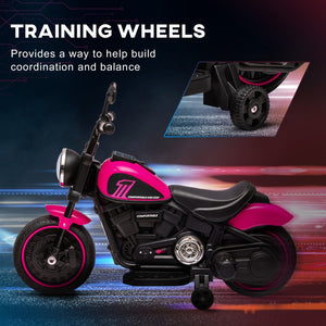 English Elm Aosom 6v Battery Ride-on Motorbike for Toddlers with Training Wheels and Headlight W2225P229367