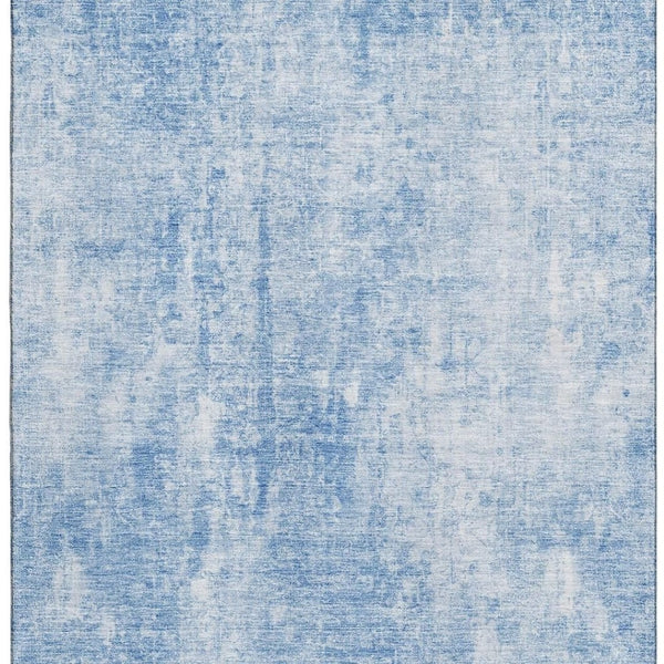 HomeRoots 10' X 14' Stylish Blue & Ivory Abstract Area Rug - Washable, UV Protected, Ideal for Busy Homes! 654790