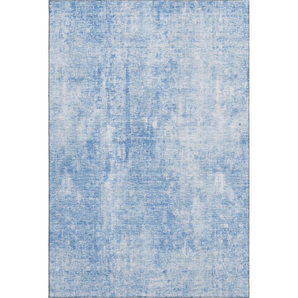 HomeRoots 10' X 14' Stylish Blue & Ivory Abstract Area Rug - Washable, UV Protected, Ideal for Busy Homes! 654790