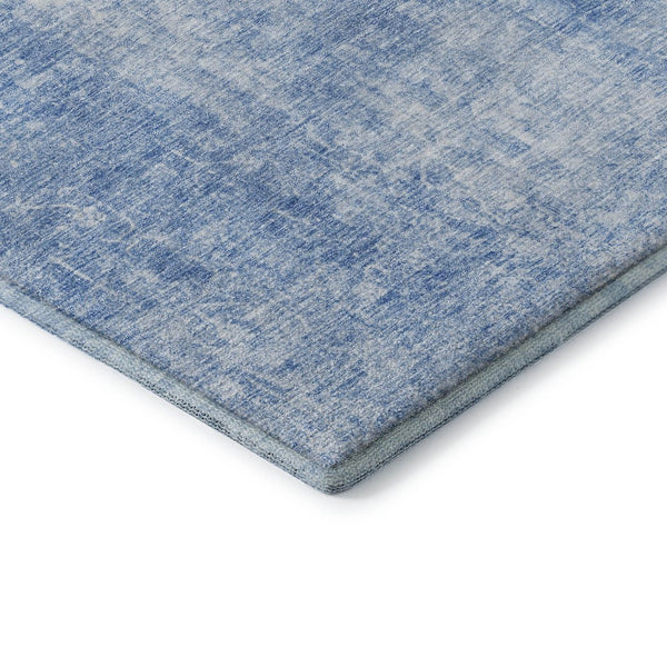 HomeRoots 10' X 14' Stylish Blue & Ivory Abstract Area Rug - Washable, UV Protected, Ideal for Busy Homes! 654790