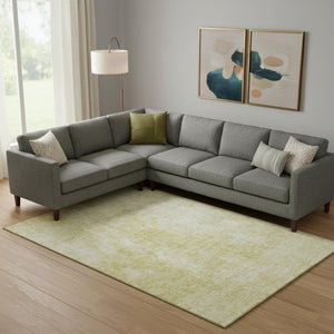HomeRoots 8' X 10' Gold And Ivory Abstract Washable Area Rug - Stylish, Durable, UV Protection for Every Home 654794