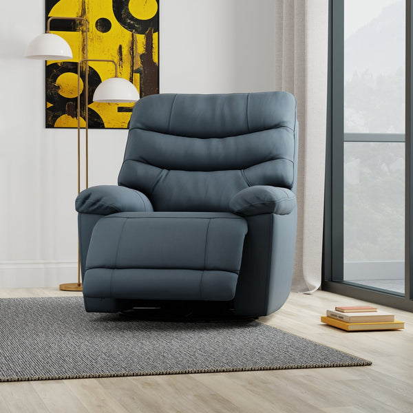 English Elm Global Home Swivel Glider Recliner In Oslo Sapphire - Plush Comfort, Durable Design For Every Space B339P333950