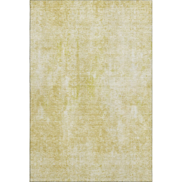 HomeRoots 9' X 12' Gold And Ivory Abstract Washable Area Rug – UV Protected, Stain-Resistant, Durable Design! 654795