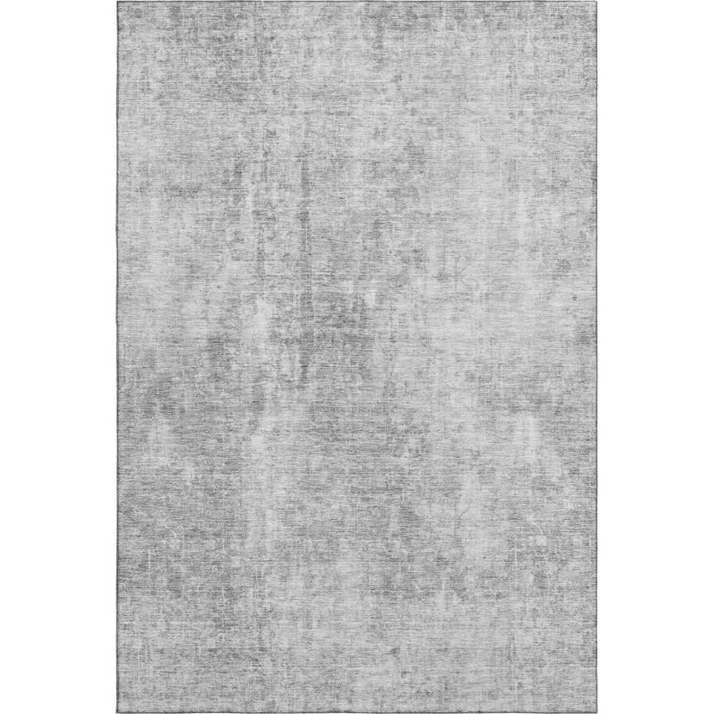 HomeRoots 5' Gray and Ivory Abstract Washable Area Rug – UV Protected, Stain-Resistant for Modern Spaces 654798
