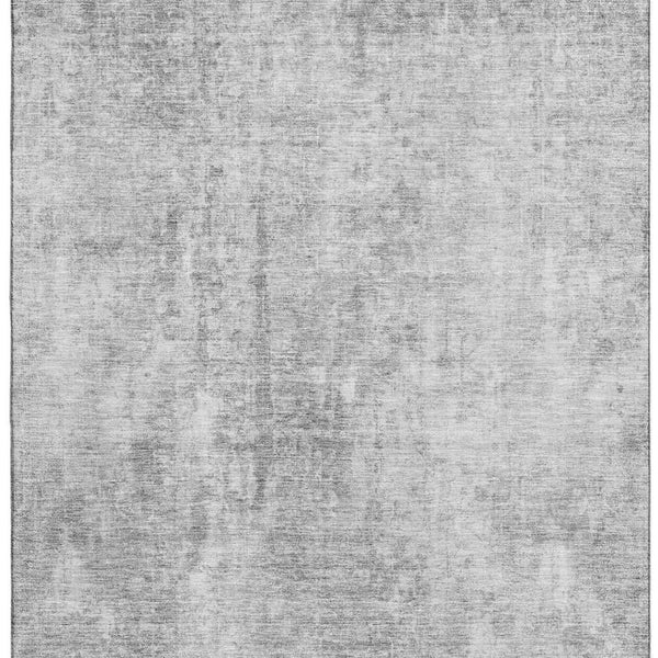 HomeRoots 10' Abstract Gray and Ivory Washable Area Rug with UV Protection for High-Traffic Homes & Kids 654802