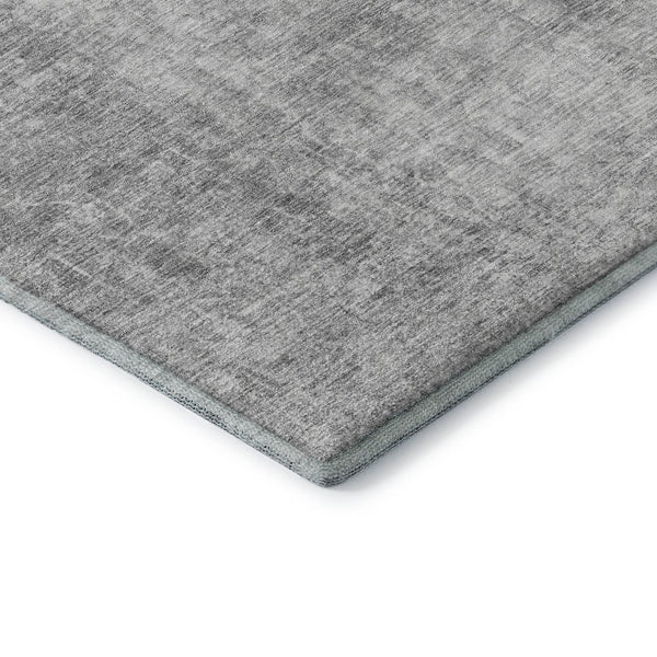 HomeRoots 10' Abstract Gray and Ivory Washable Area Rug with UV Protection for High-Traffic Homes & Kids 654802