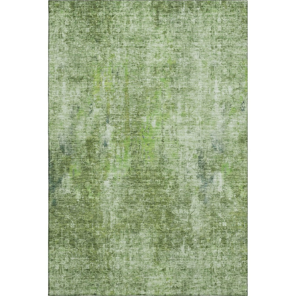 HomeRoots 9' X 12' Olive Green Abstract Washable Area Rug - Durable, UV-Protected, Modern Design for Every Space 654807