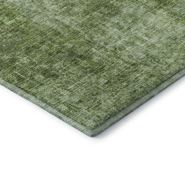 HomeRoots 9' X 12' Olive Green Abstract Washable Area Rug - Durable, UV-Protected, Modern Design for Every Space 654807