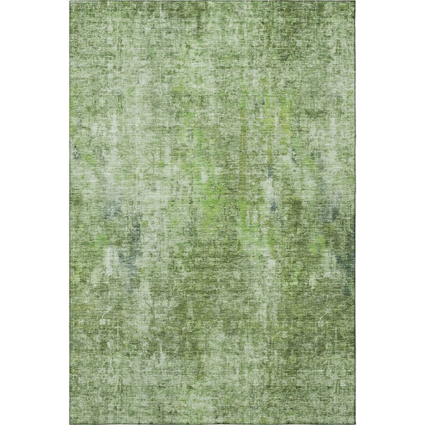 HomeRoots 9' X 12' Olive Green Abstract Washable Area Rug - Durable, UV-Protected, Modern Design for Every Space 654807
