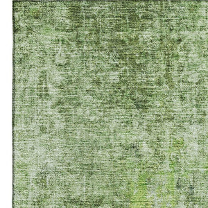 HomeRoots 10' Modern Olive Green & Ivory Abstract Washable Area Rug - UV Protected, Stain Resistant & Durable! 654808