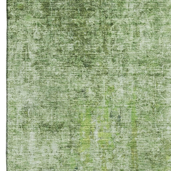 HomeRoots 10' Modern Olive Green & Ivory Abstract Washable Area Rug - UV Protected, Stain Resistant & Durable! 654808