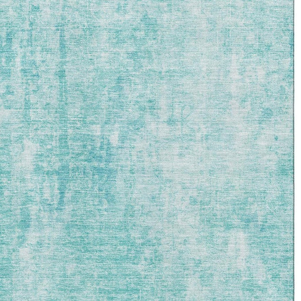 HomeRoots 5' X 8' Teal and Ivory Abstract Area Rug – Durable, Washable with UV Protection for Modern Spaces 654810