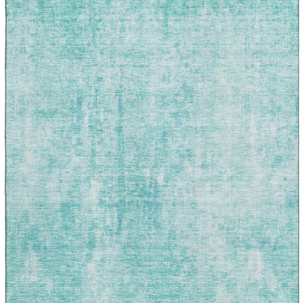 HomeRoots 8' X 10' Teal And Ivory Abstract Area Rug – Washable, UV-Protected, Stylish & Durable for Any Room! 654812