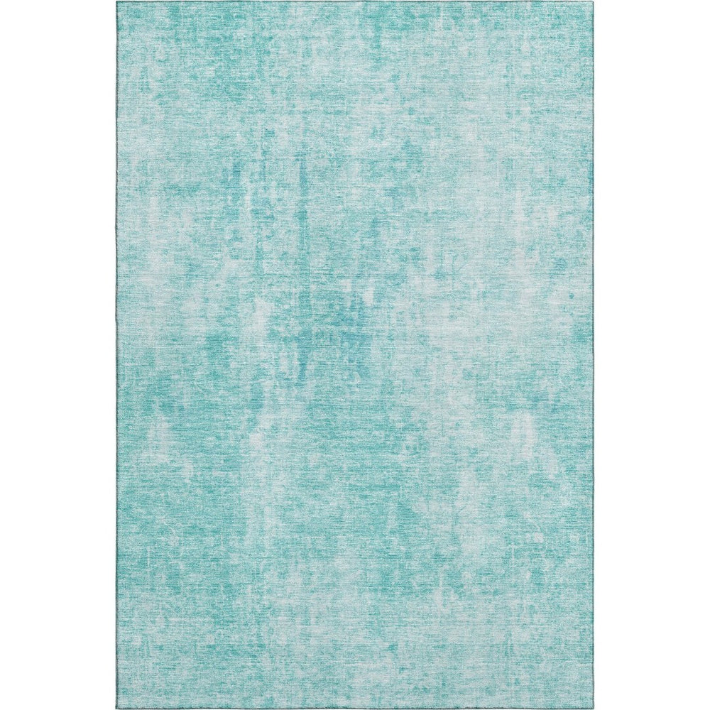 HomeRoots 8' X 10' Teal And Ivory Abstract Area Rug – Washable, UV-Protected, Stylish & Durable for Any Room! 654812