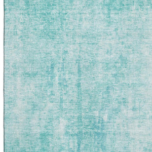 HomeRoots 8' X 10' Teal And Ivory Abstract Area Rug – Washable, UV-Protected, Stylish & Durable for Any Room! 654812